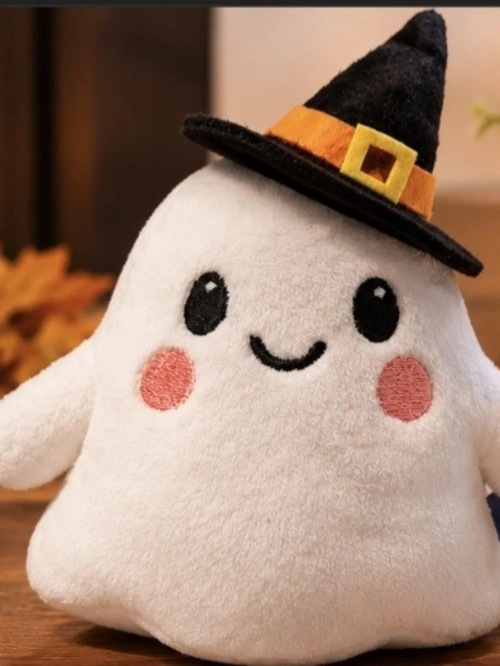 Cute White Ghost Plush Toy with Witch Hat - Kids Toy